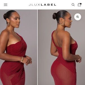 JLUXLABEL Red Alari One Shoulder Maxi Dress